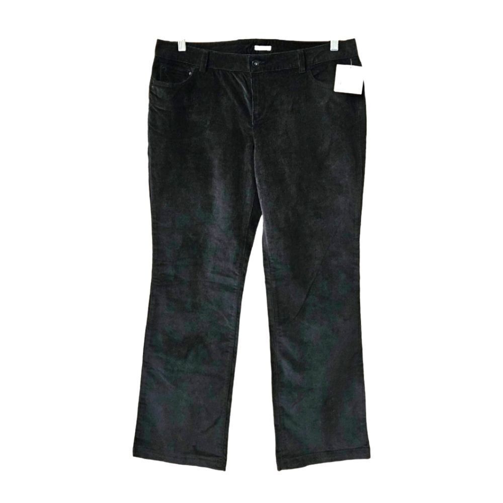 LIZ CLAIBORNE Plus Size Black Stretchy Thin & Soft Courdaroy Pants Sz. 16